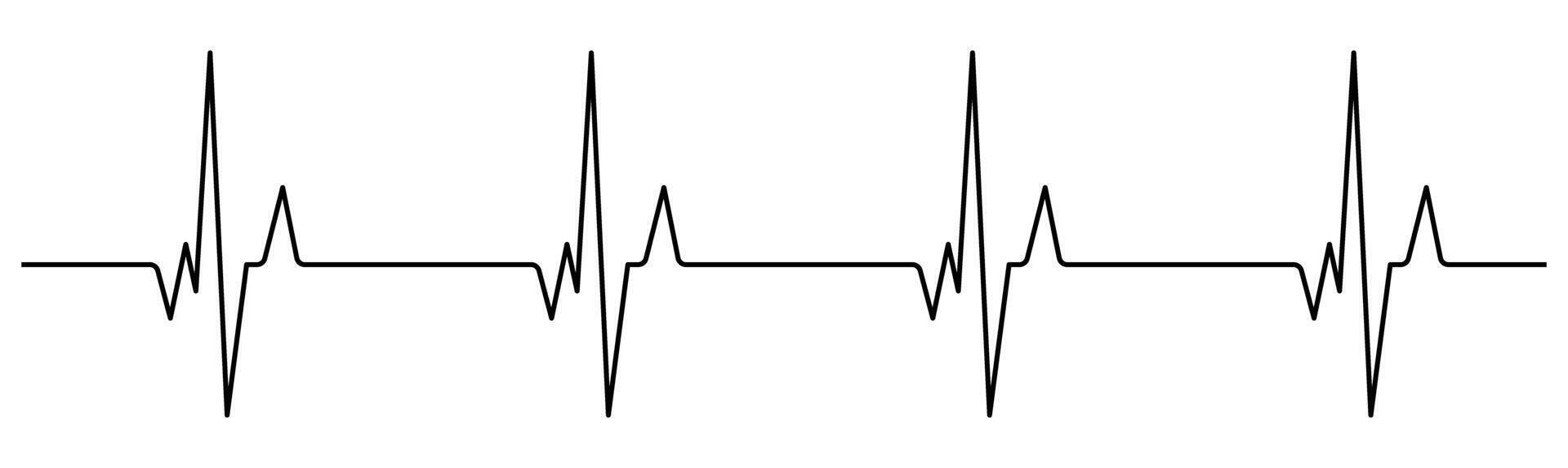 Heartbeat pulse line with peaks and troughs vector