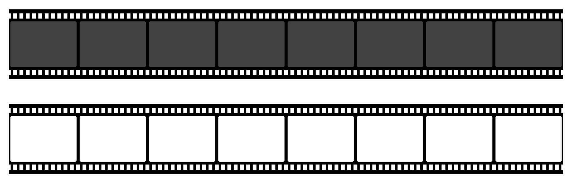 Blank movie film strip frames in black and white for editing and design vector