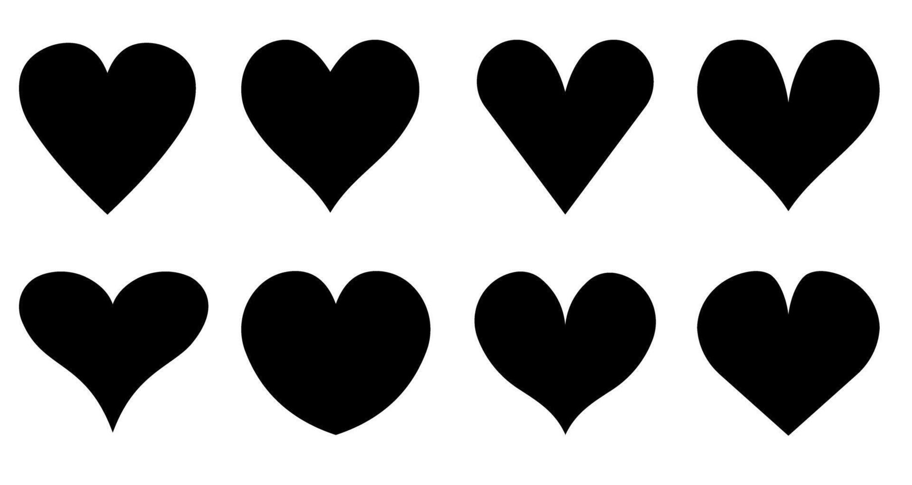 Reds hearts set. Hearts on a white background. vector