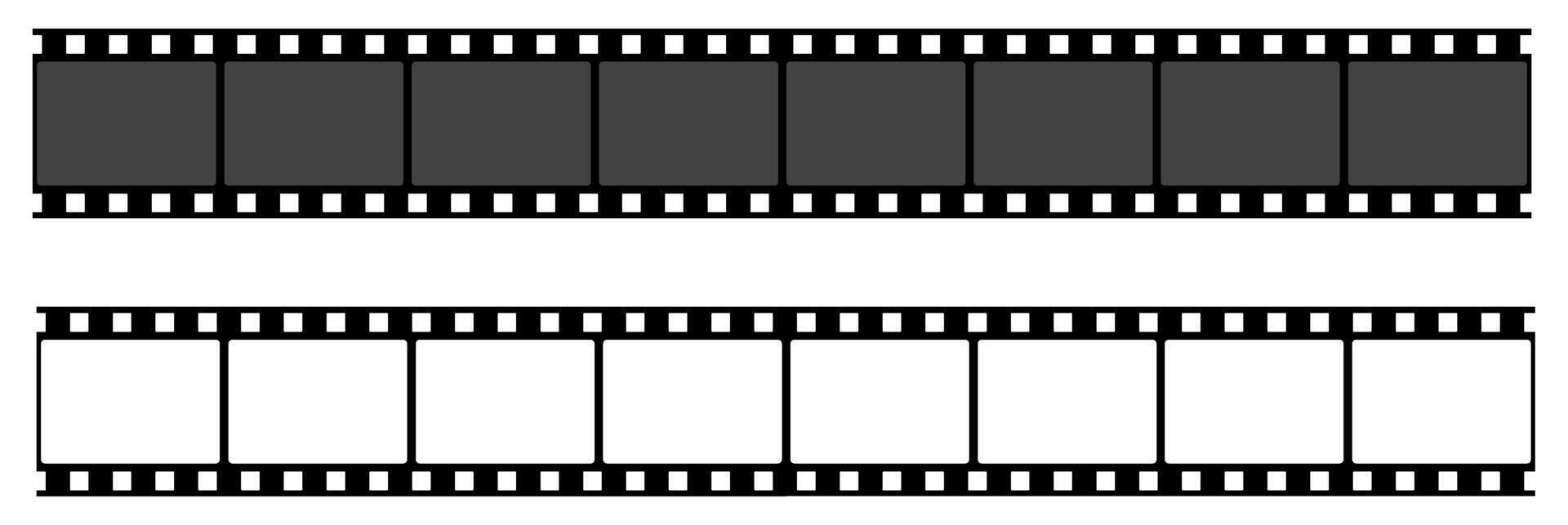 Blank and exposed film strips showing frames vector