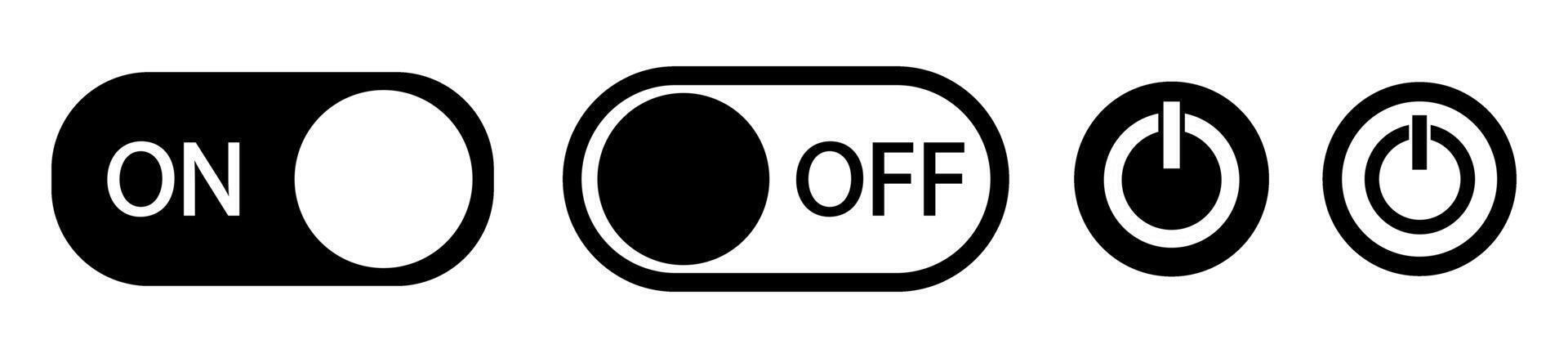 Toggle and power symbols in black and white design vector