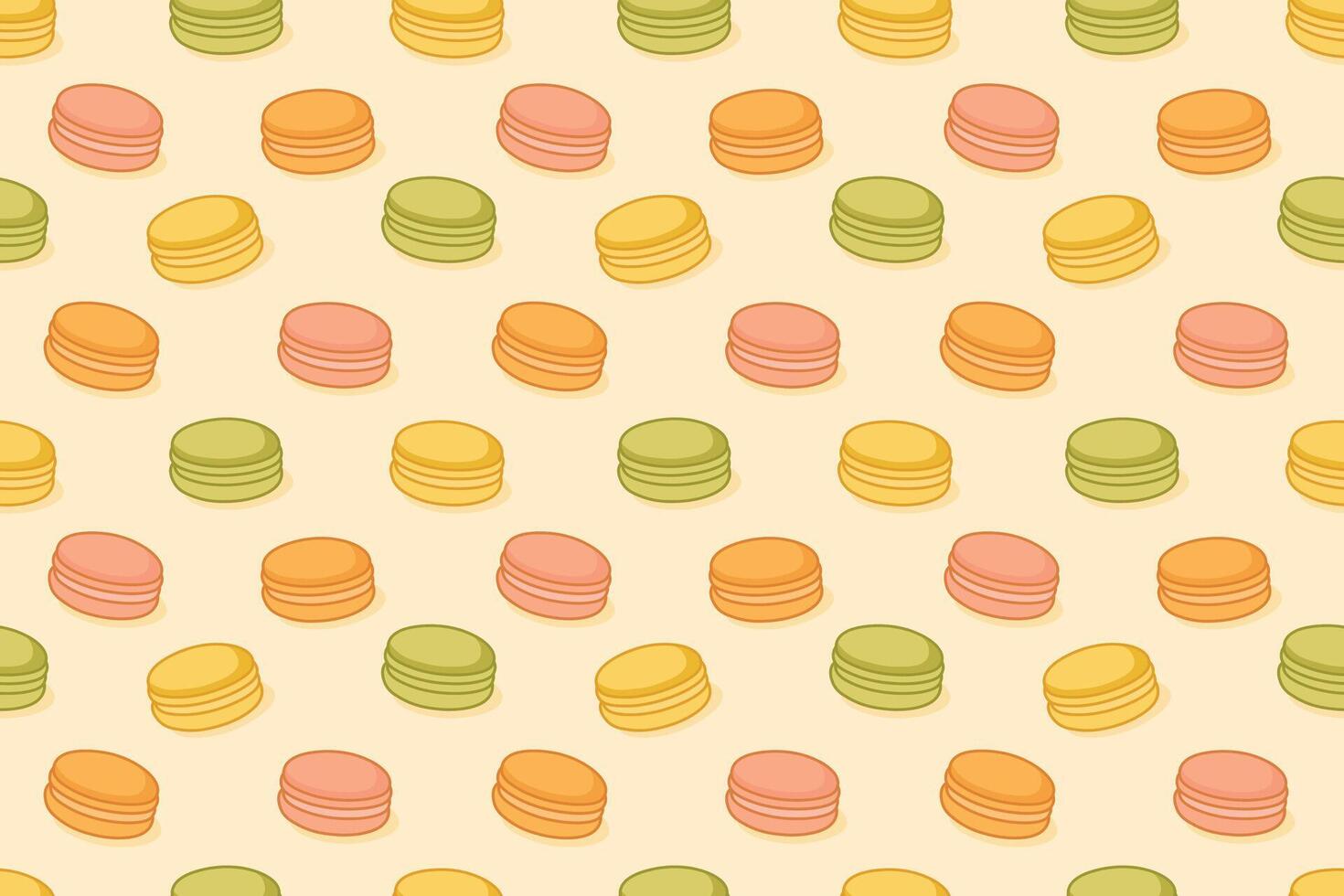 Colorful Cute Macaron Seamless Repeat Pattern on Light Background vector