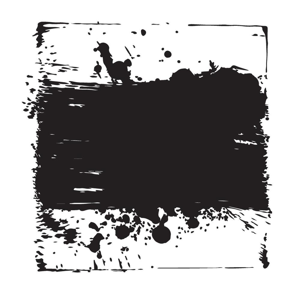 Black color Grunge frame texture illustration vector