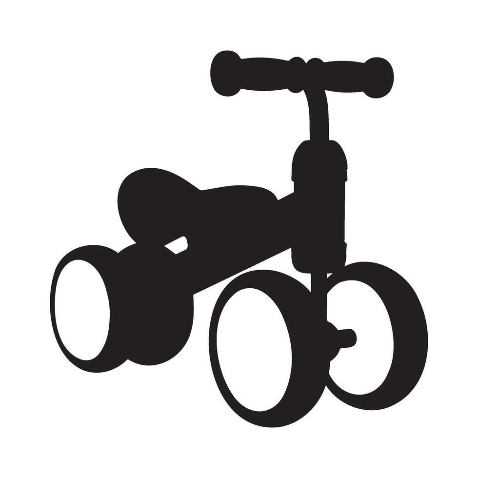 Toddler 4 Wheels Bicycle Silhouette Illustration vector