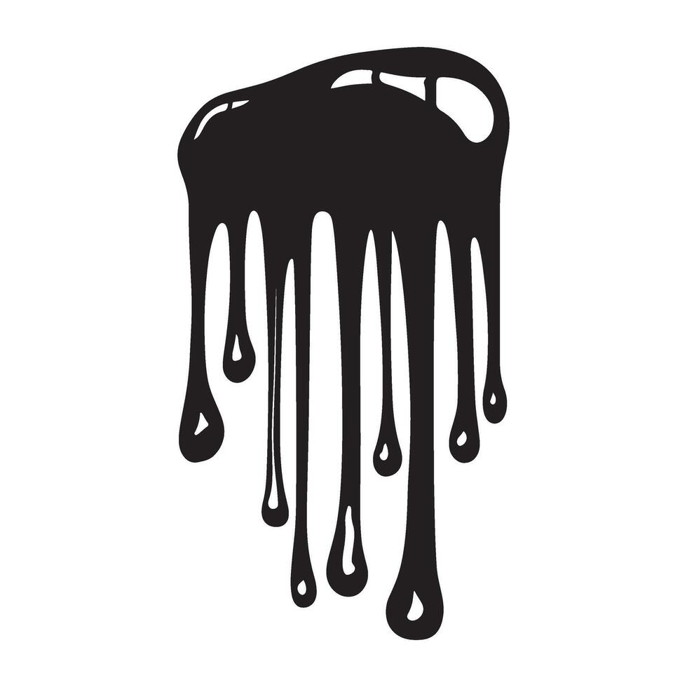 Dripping chocolate glaze silhouette illustration vector