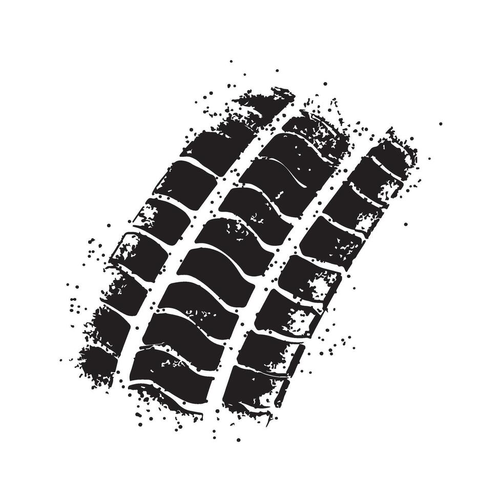 Grunge tire track texture silhouette illustration vector