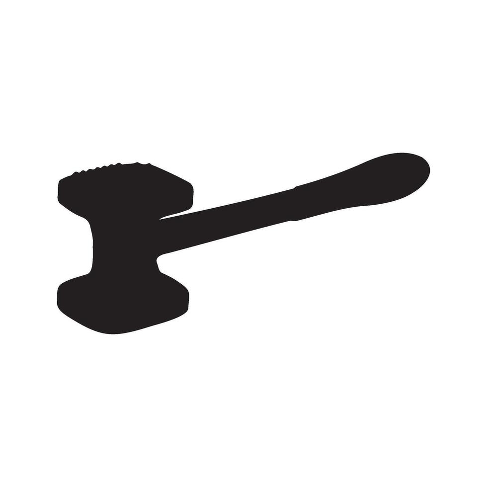 Heavy Duty Meat Tenderizer Silhouette Illustration vector