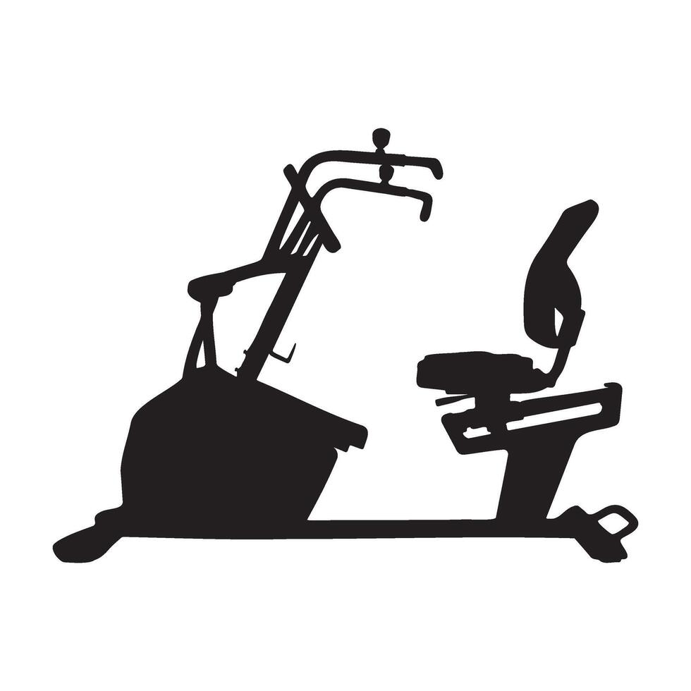 Elliptical Cross Training Machine Silhouette Illustration vector