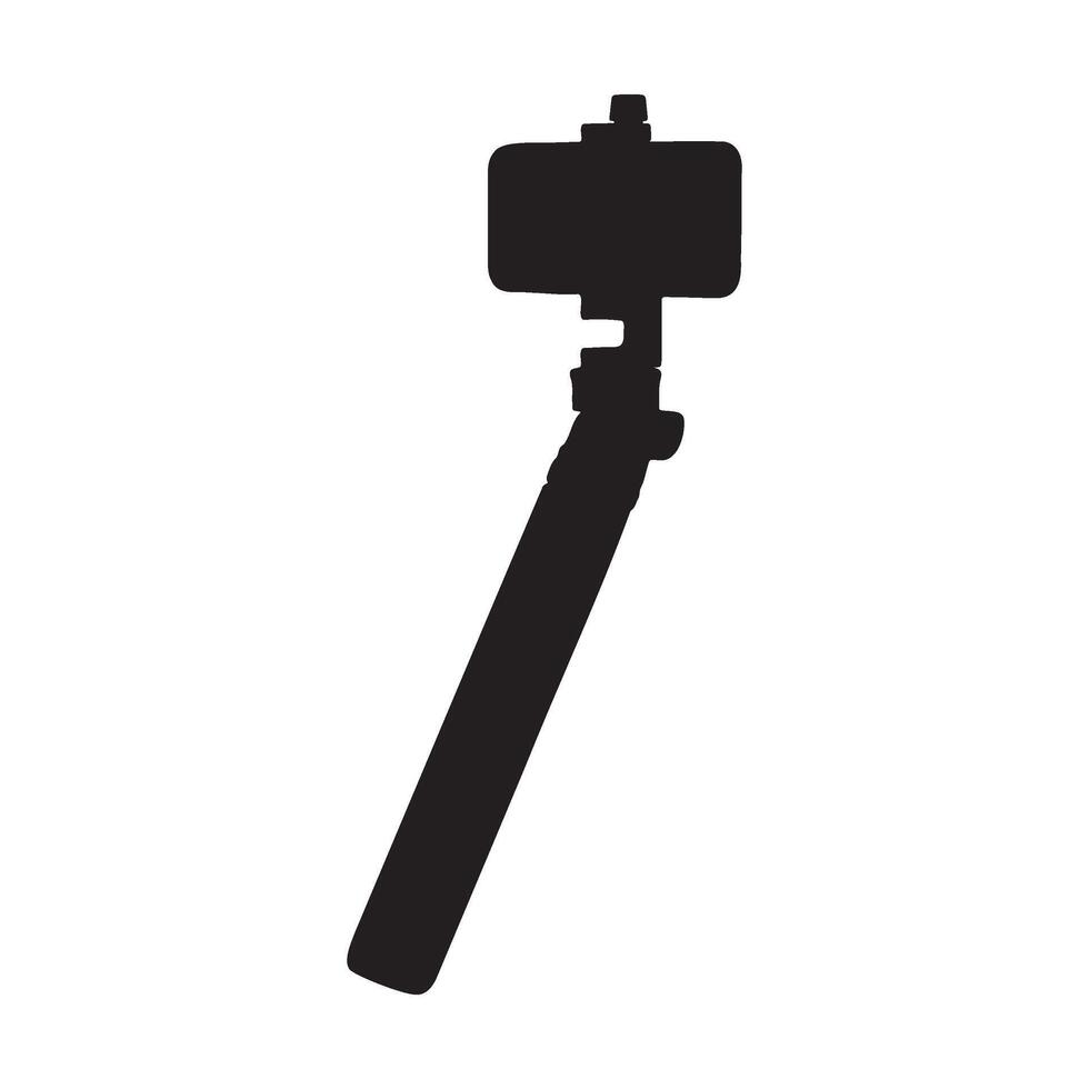 Smartphone on a Gimbal Tripod Silhouette Illustration vector