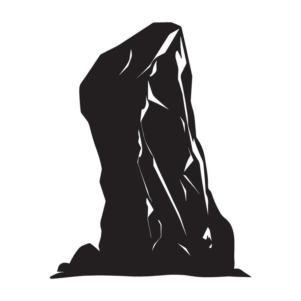Cliff Rock silhouette illustration vector