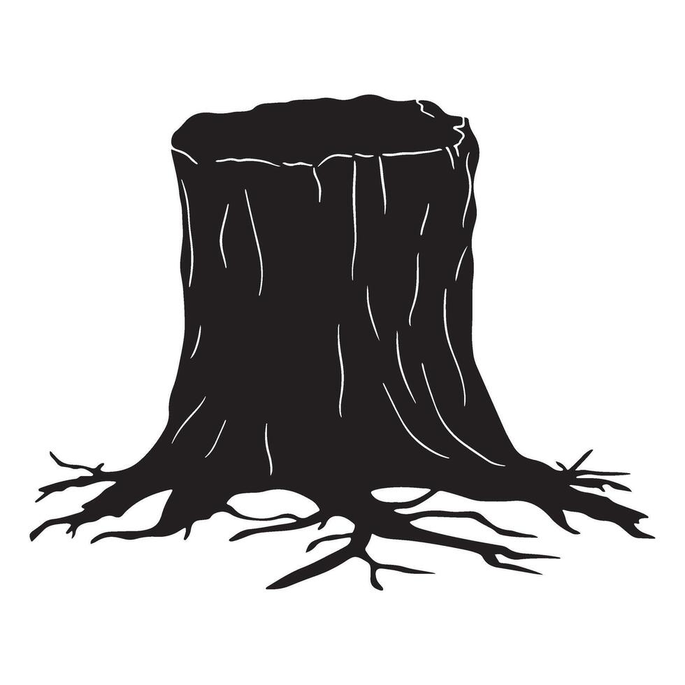 Tree stump illustration vector