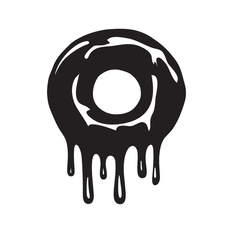 Chocolate dripping from doughnut illustration vector