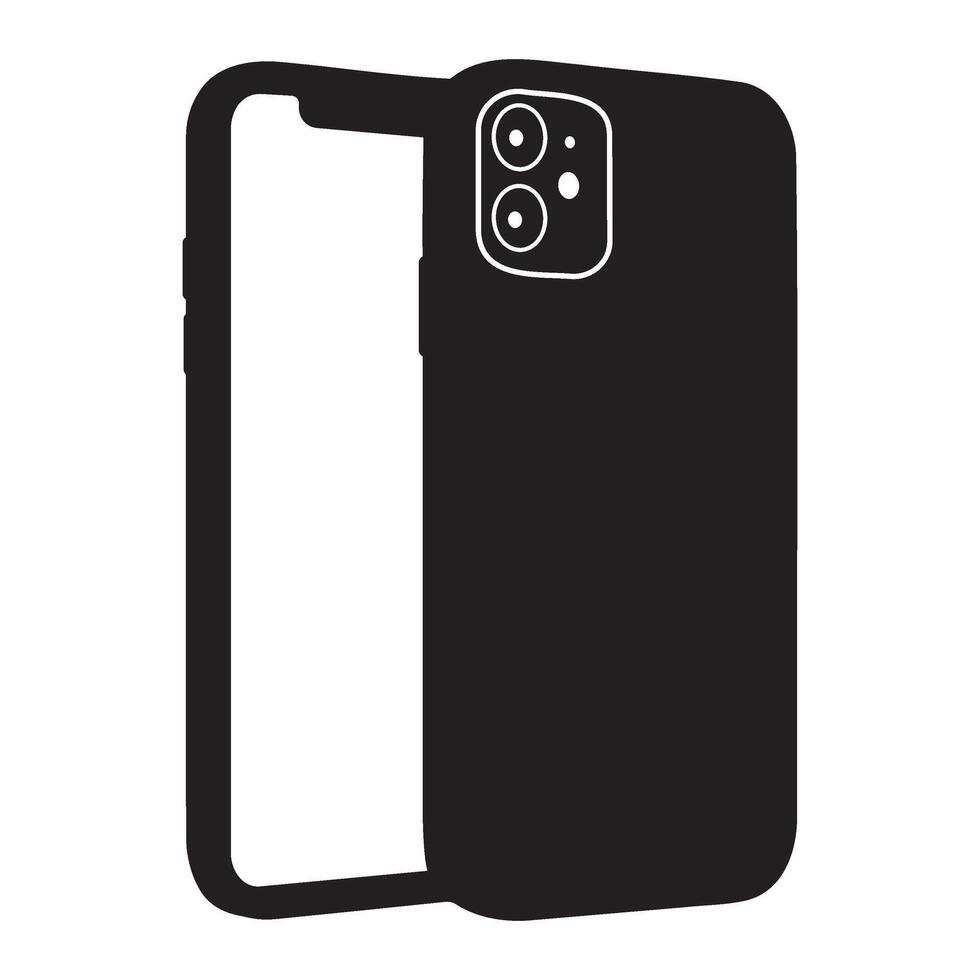 Smartphone Front and Back Side Silhouette Illustration vector