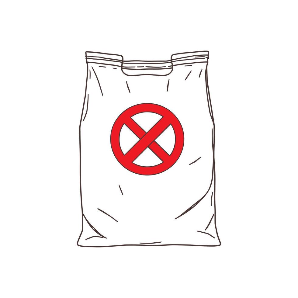 Say No to Plastic Bags Environmental Message with Ban Symbol Graphic vector