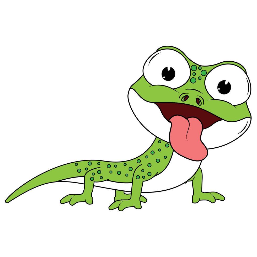 Green Newt Animal Cartoon Illustration vector