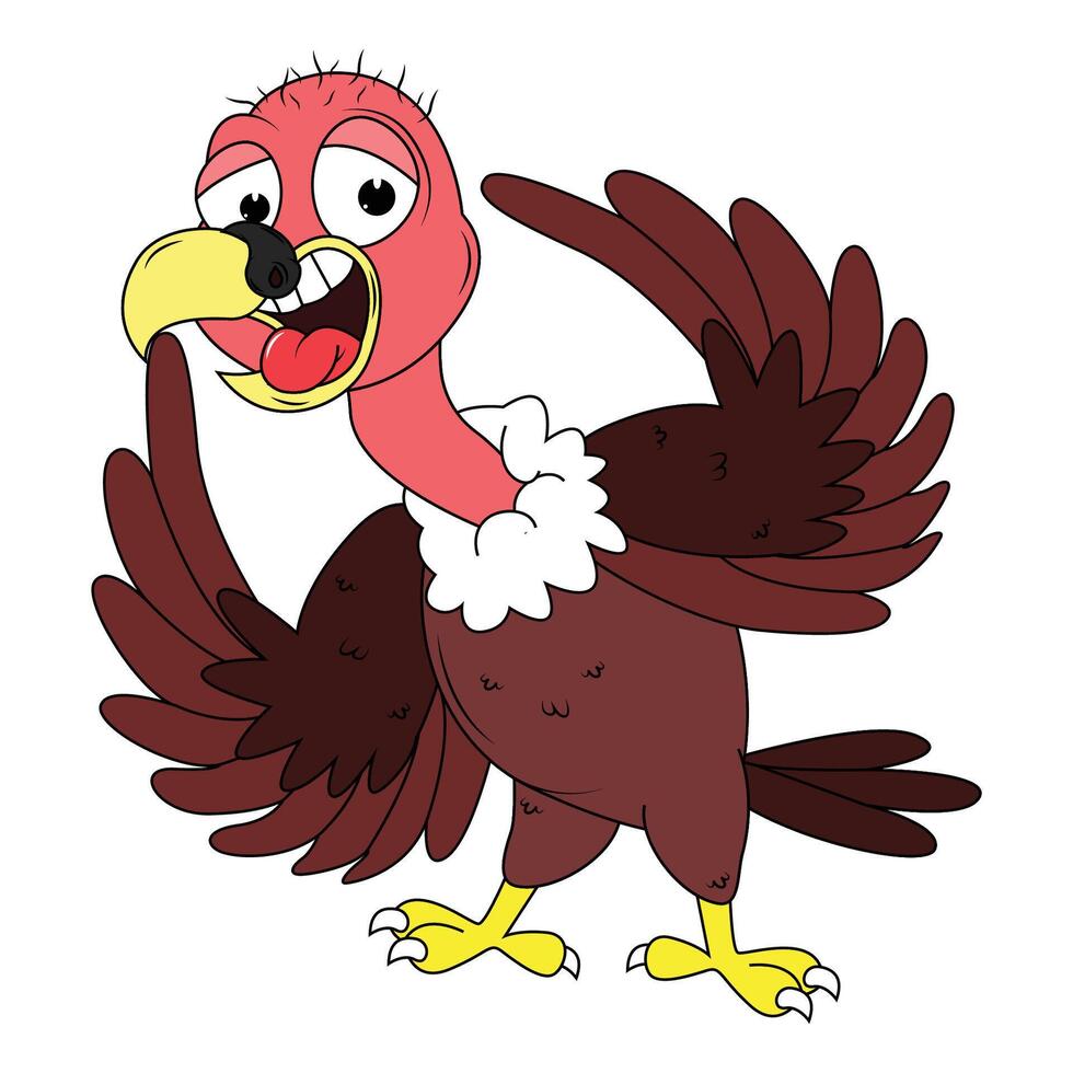 Funny Vulture Bird Animal Cartoon Illustration vector