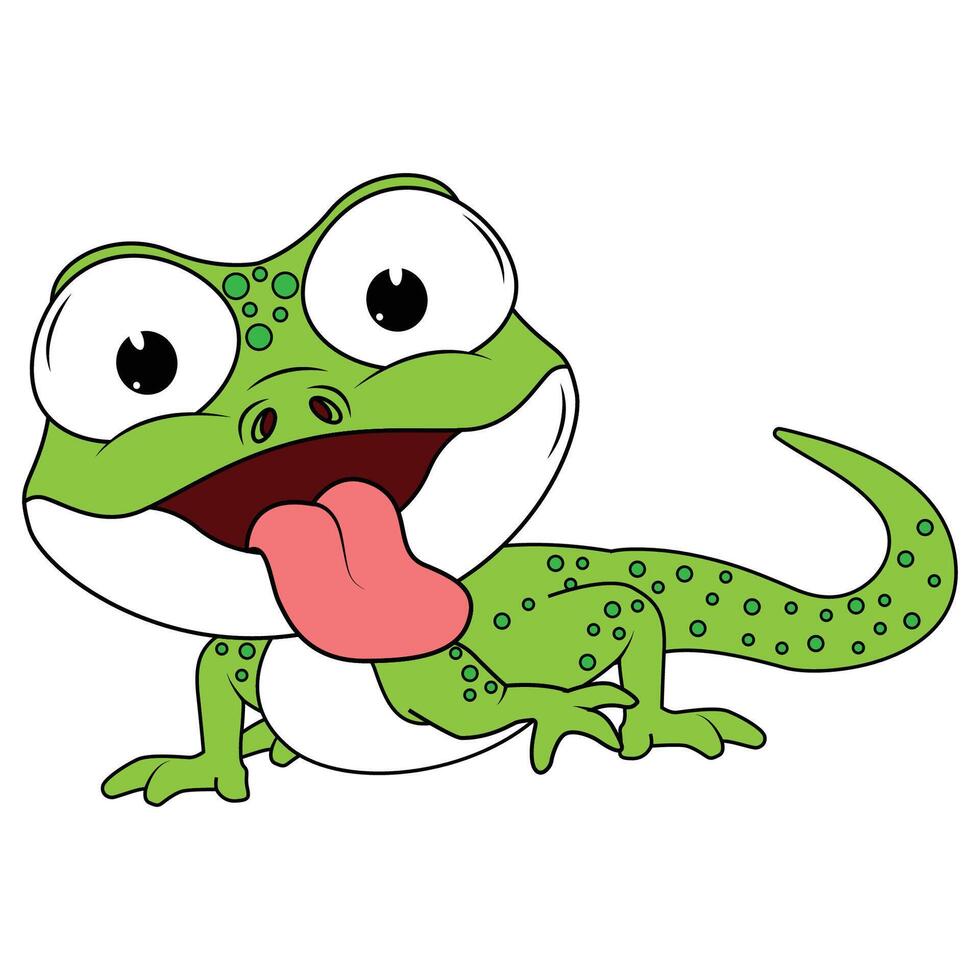 Cute Green Newt Animal Cartoon vector