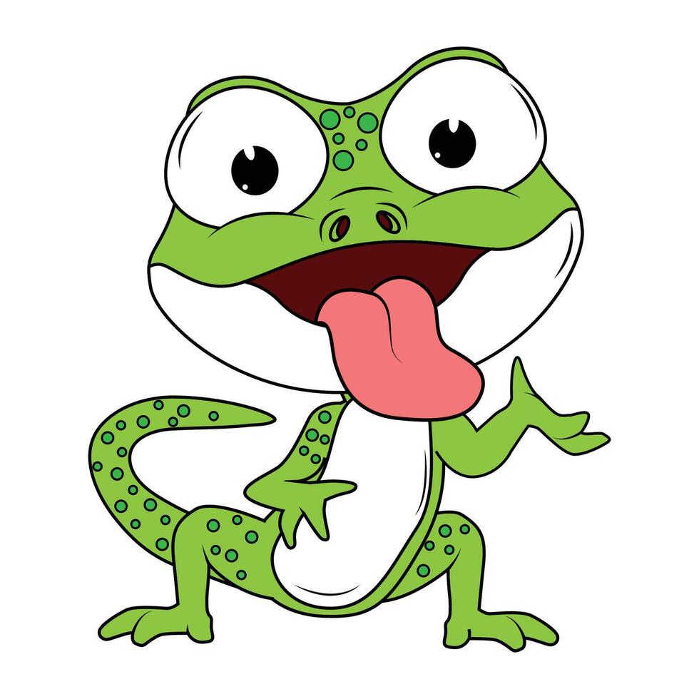 Green Newt Animal Cartoon Design vector