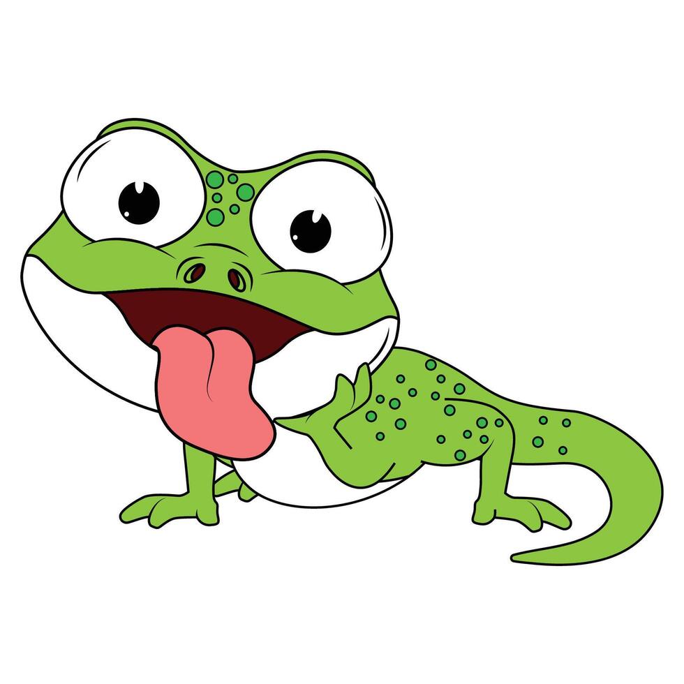 Funny Green Newt Animal Cartoon Design vector