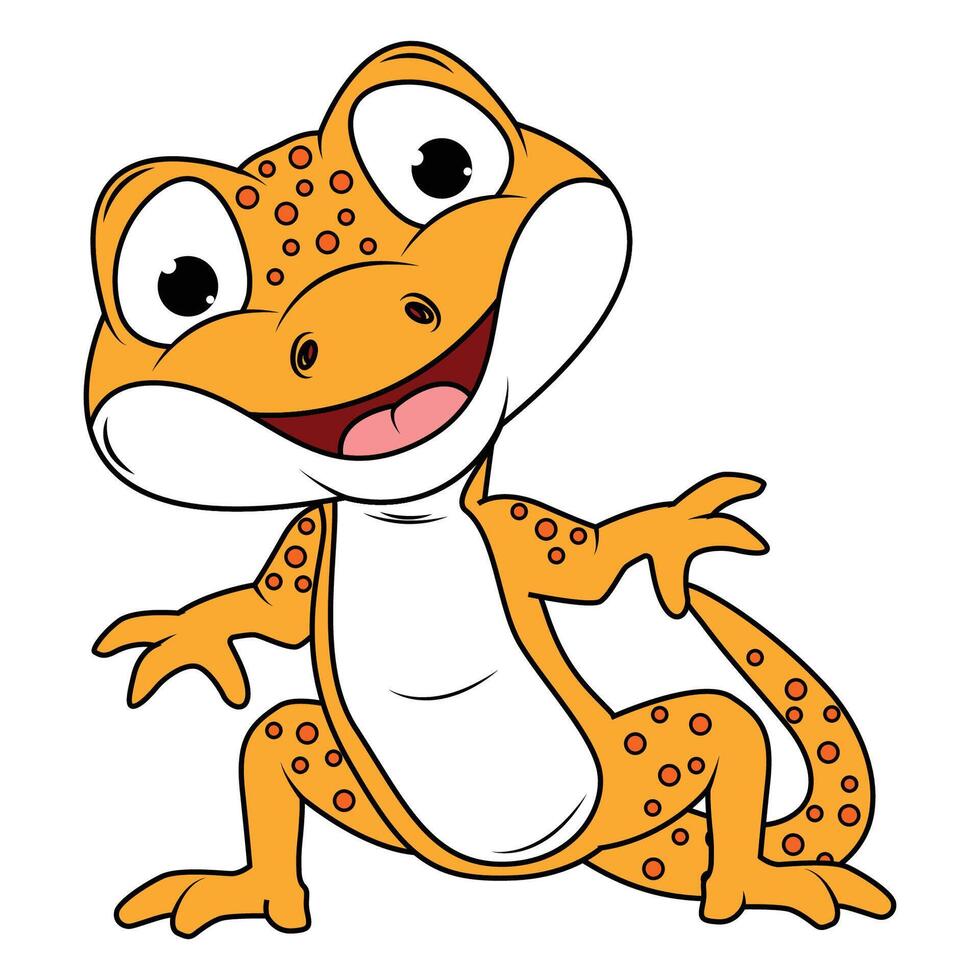 Funny Newt Animal Illustration Design vector