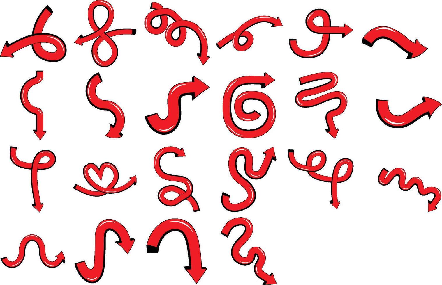 Cute Red Arrow Shape Collection vector