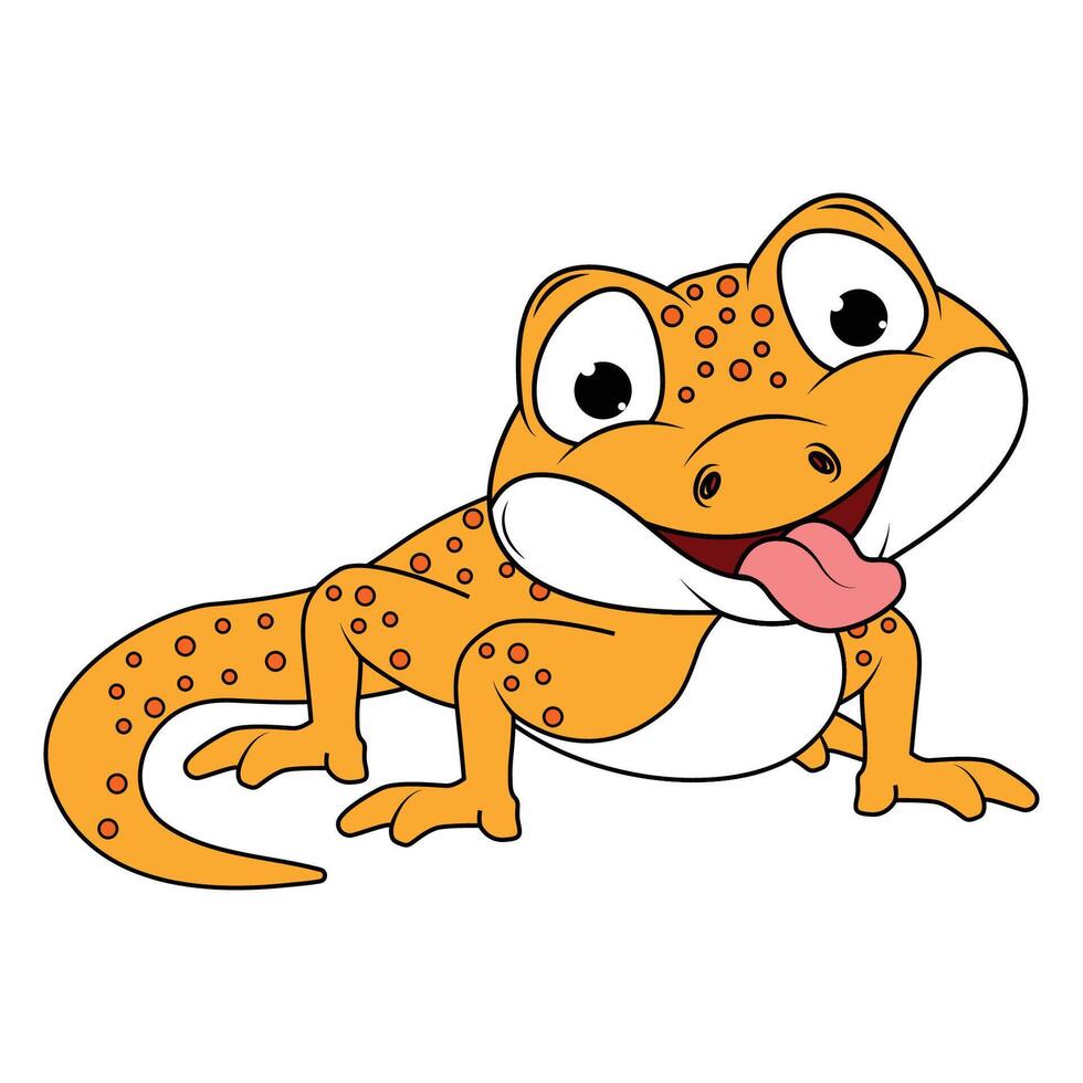 funny Newt Animal Cartoon Illustration Design vector