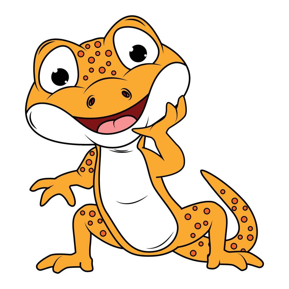 Cute Newt Animal Illustration Design vector