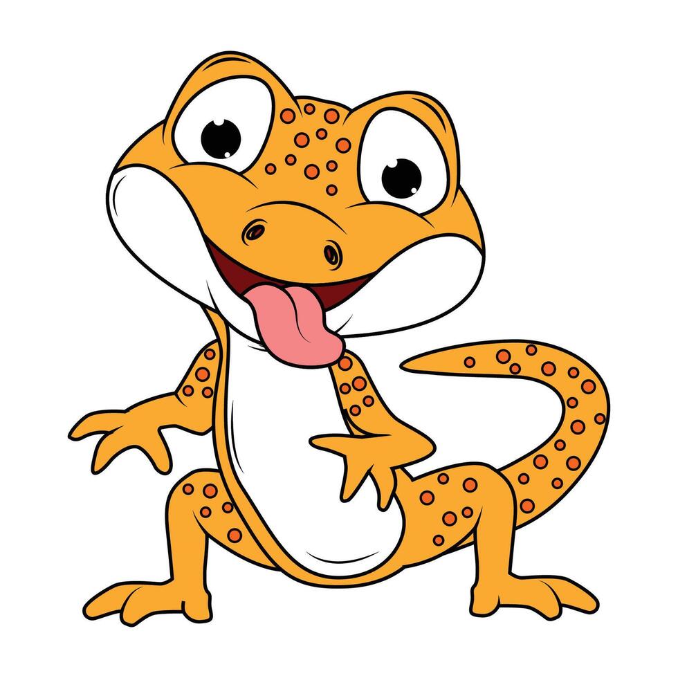 Cute Newt Animal Cartoon Illustration Design vector