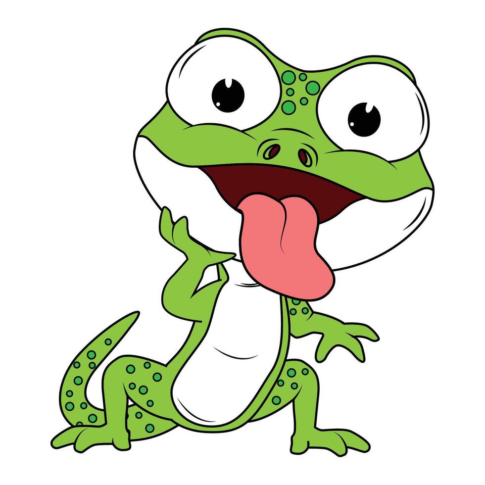 Funny Green Newt Animal Cartoon vector
