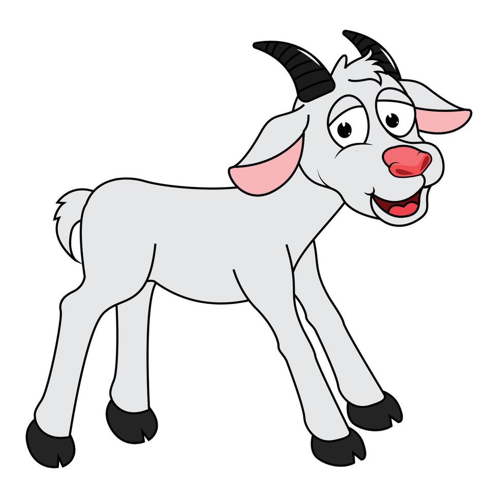 Goat Animal Cartoon Illustration Design vector