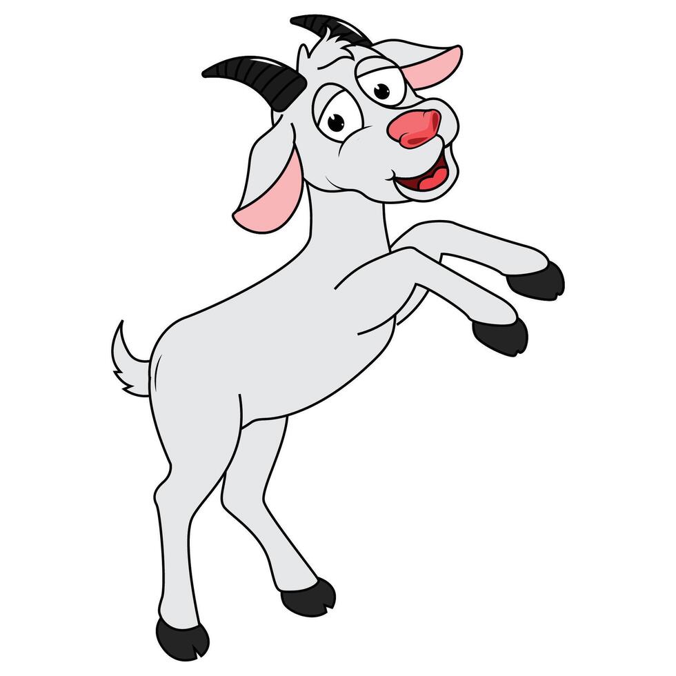 Funny Goat Animal Cartoon Illustration Design vector