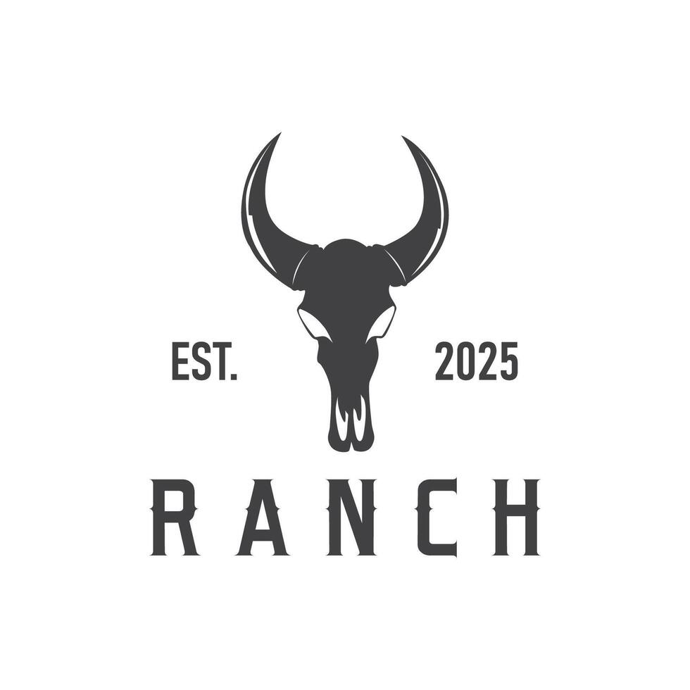 vintage concept with longhorn logo illustration horn symbol from old ranch concept template in west texas vector