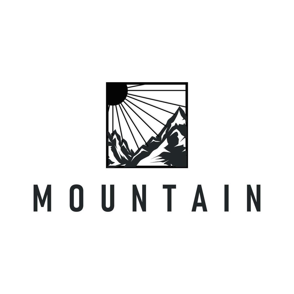concept with old vintage design simple mountain logo natural scenery symbol templet illustration mountain nature vector