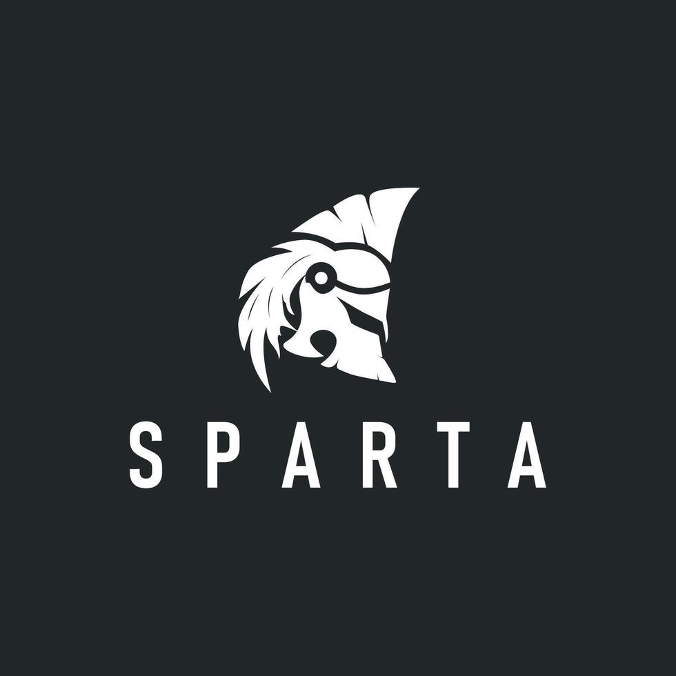 spartan logo illustration vintage old spartan kingdom fighter black silhouette templet design vector