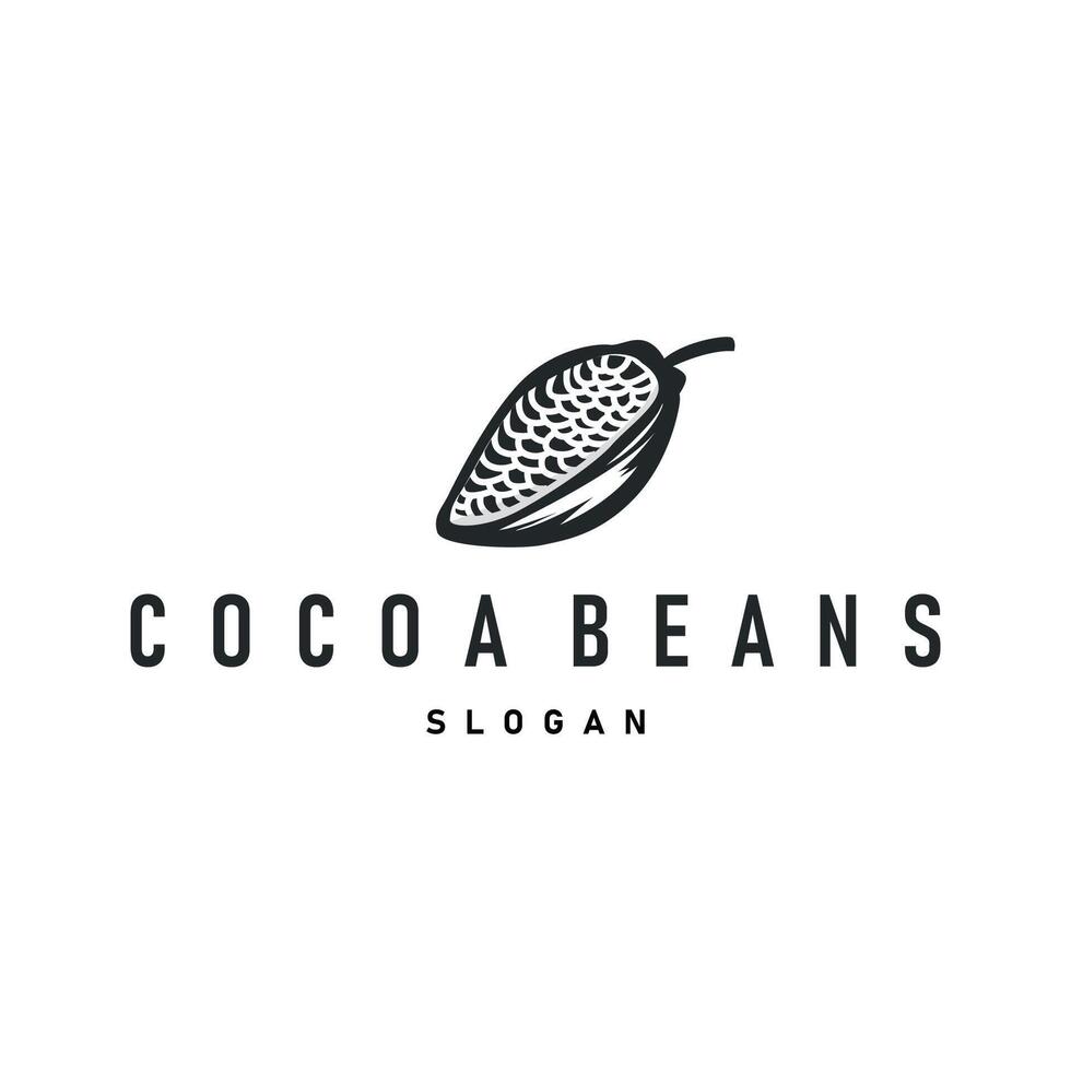 simple cocoa bean logo plant design symbol retro concept cocoa garden as an illustration of a business or product brand template vector