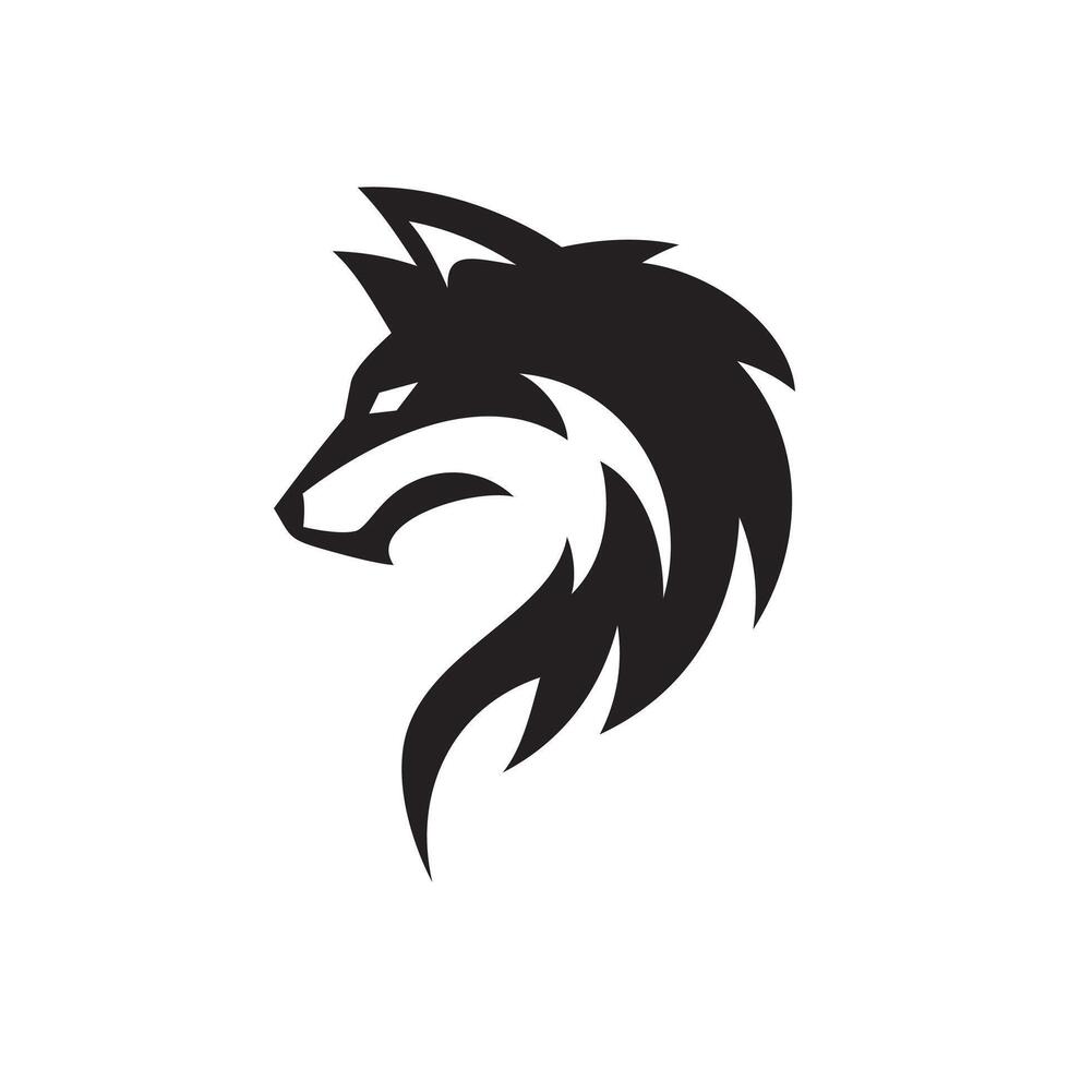 Wolf head Logo Design illustration. Vintage Wolf Logo Template. vector