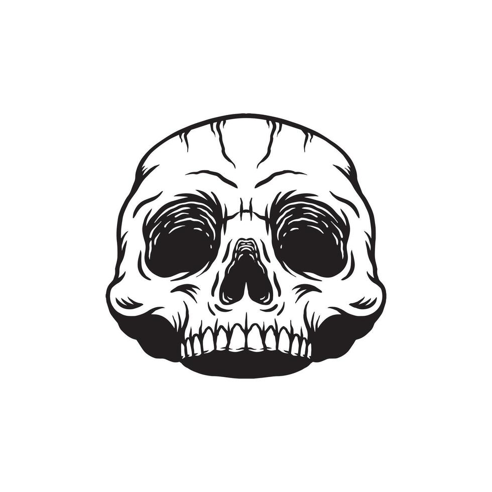 Hand drawn skull illustrations for tattoo designs vector