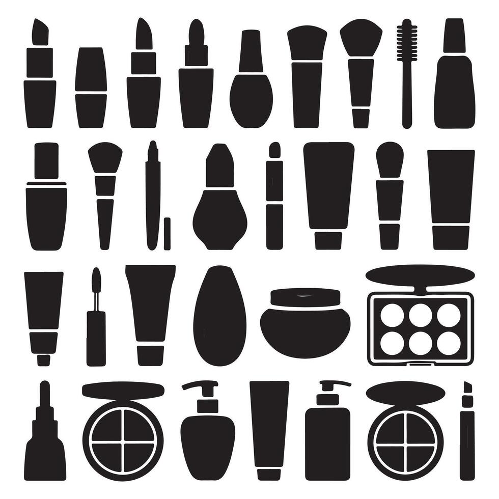 Mega Set of Various Cosmetic Silhouettes vector