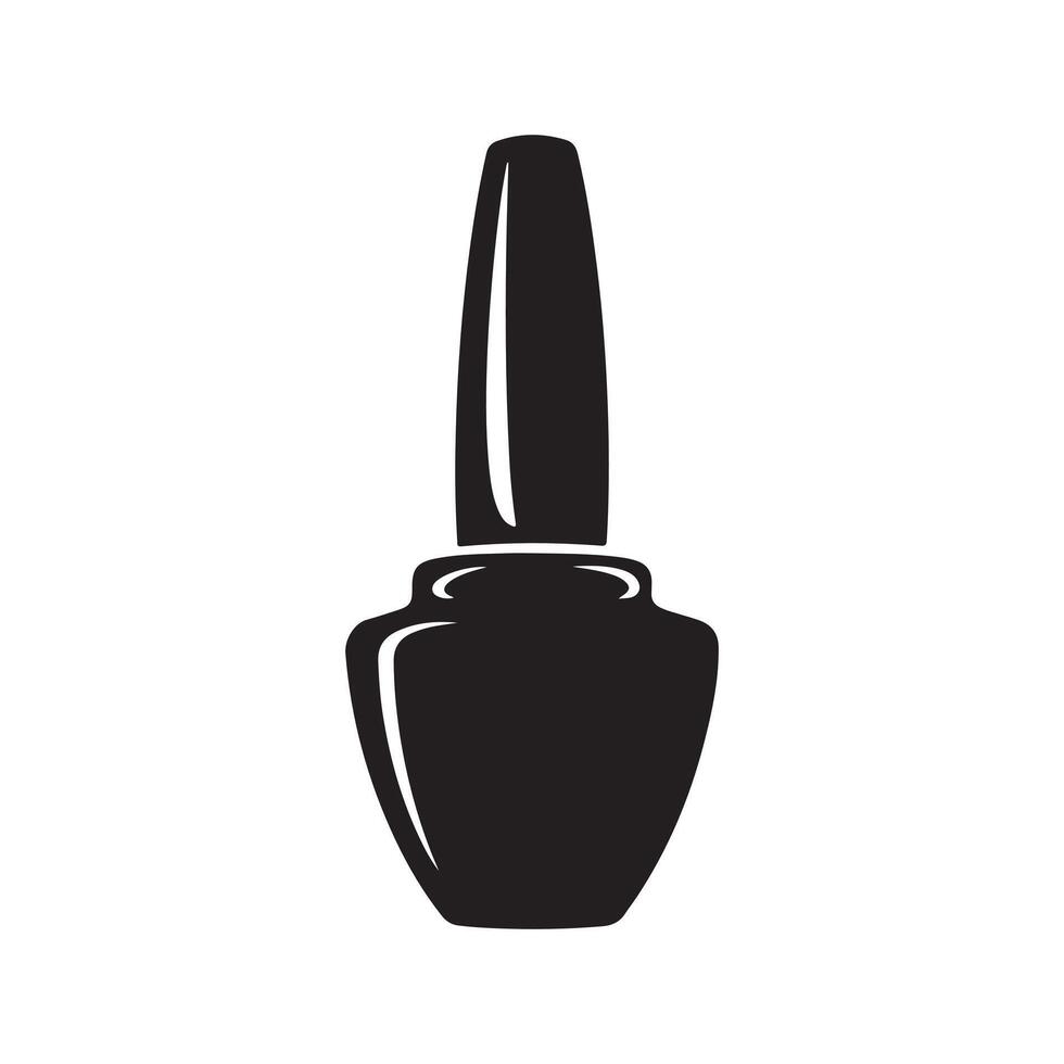 Modern Nail Polish Bottle Symbol in Line Art vector