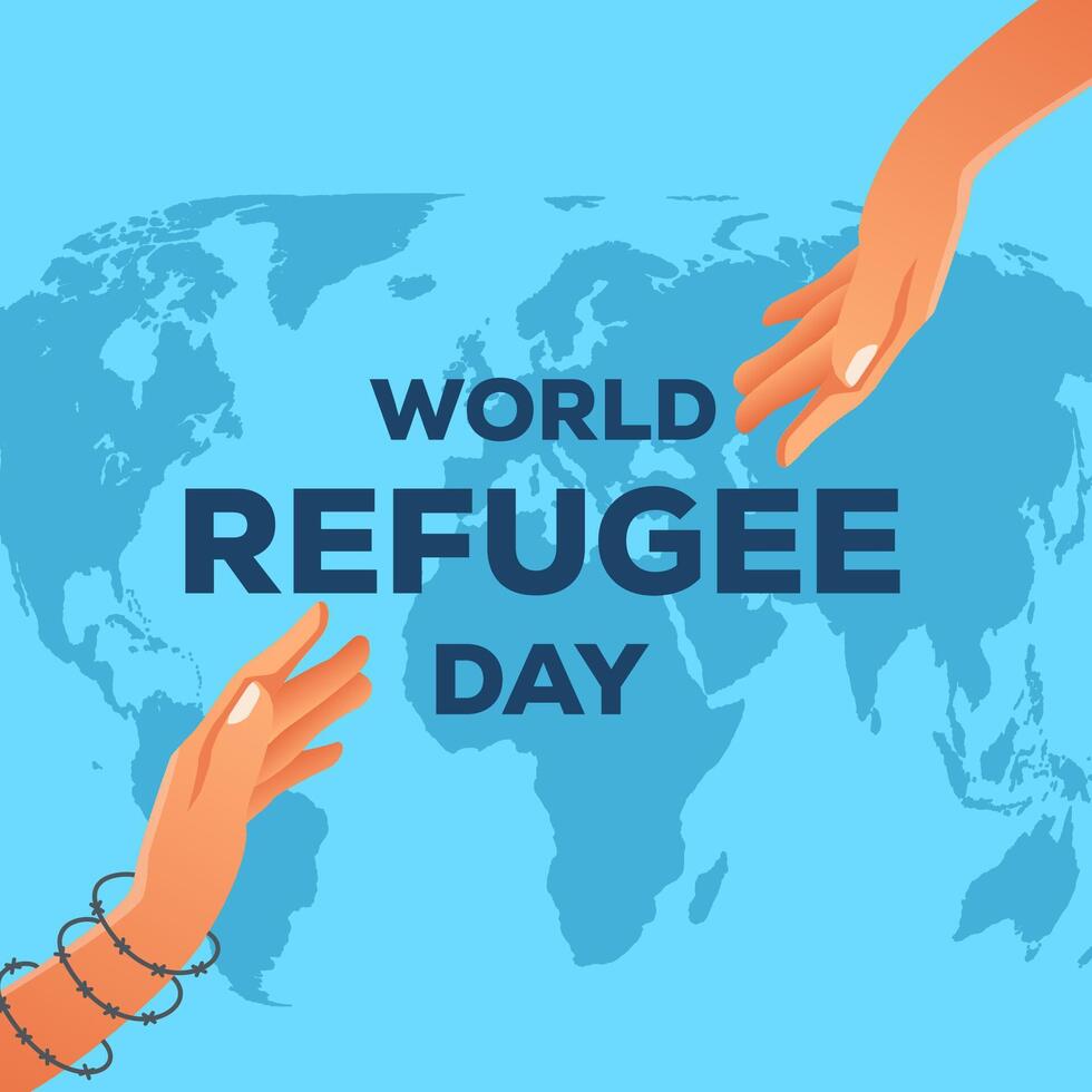 gradient illustration design concept for world refugee day vector