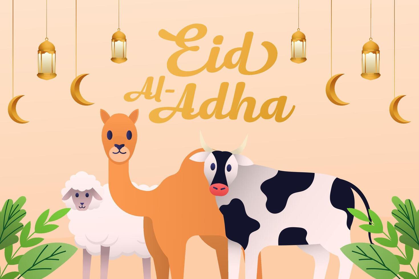 eid al adha background illustration in gradient design style vector
