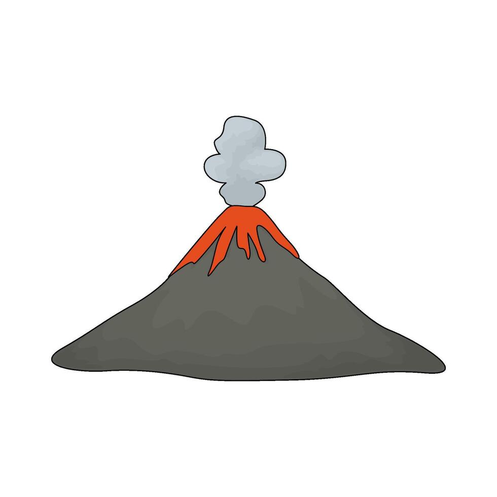 illustration of volcano mountain vector