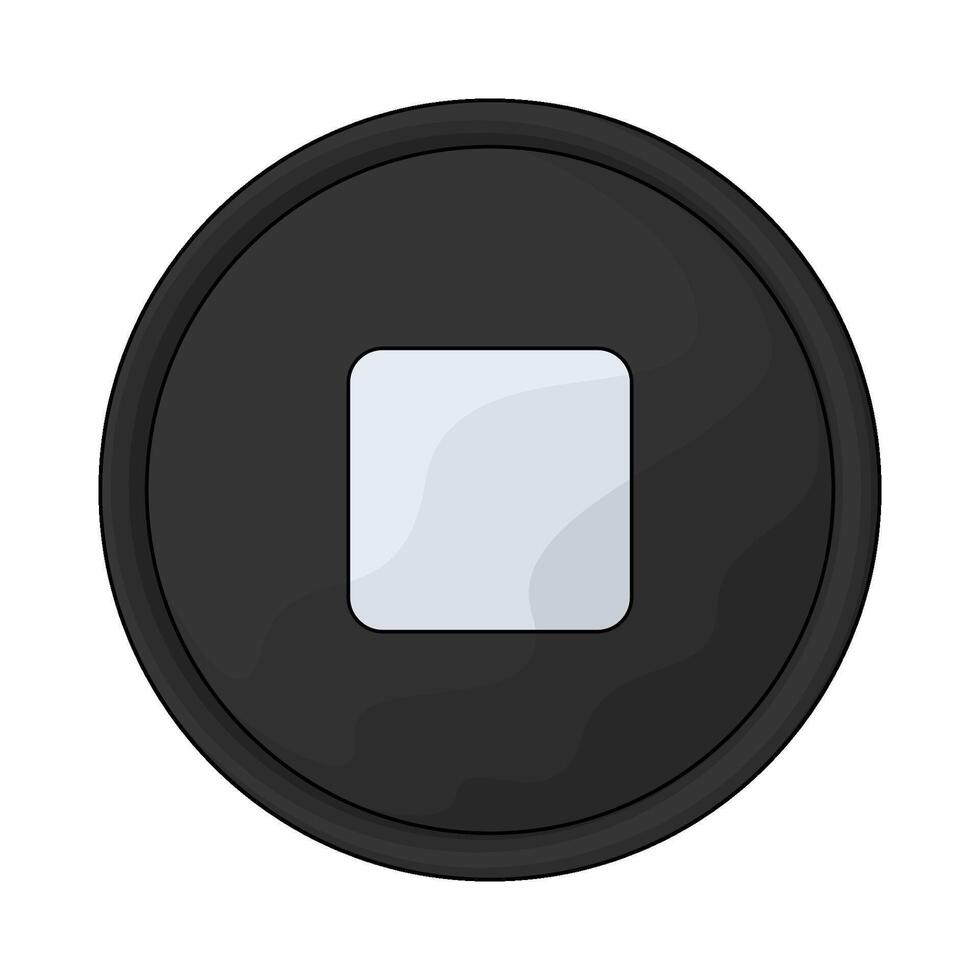 black stop button vector