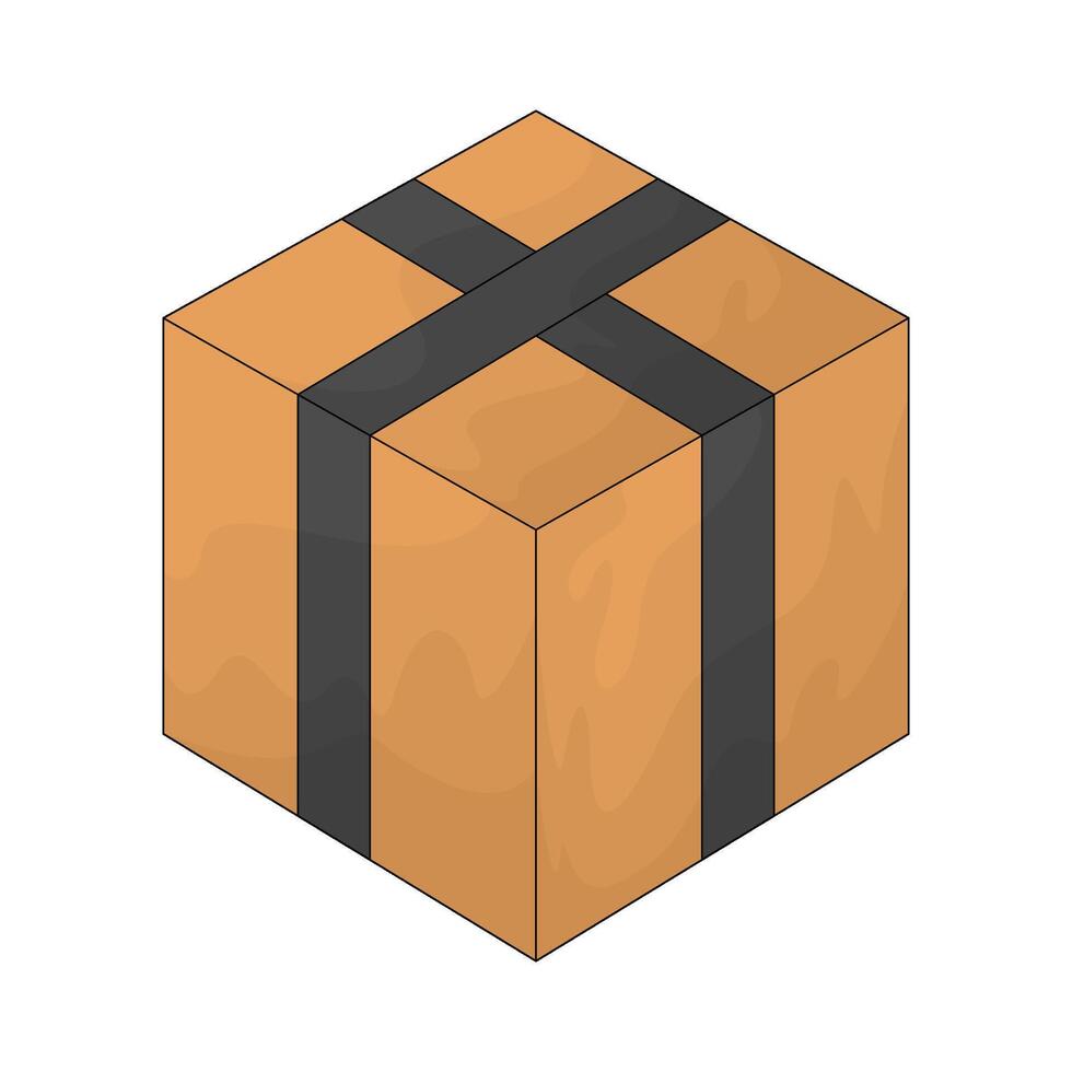 sealed delivery box illustration vector