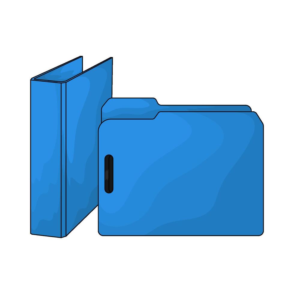 two blue folders vector