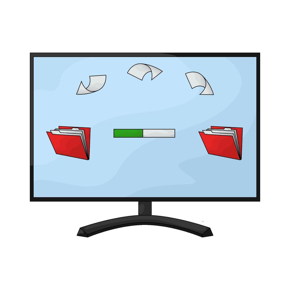 illustration of folders uploading process vector