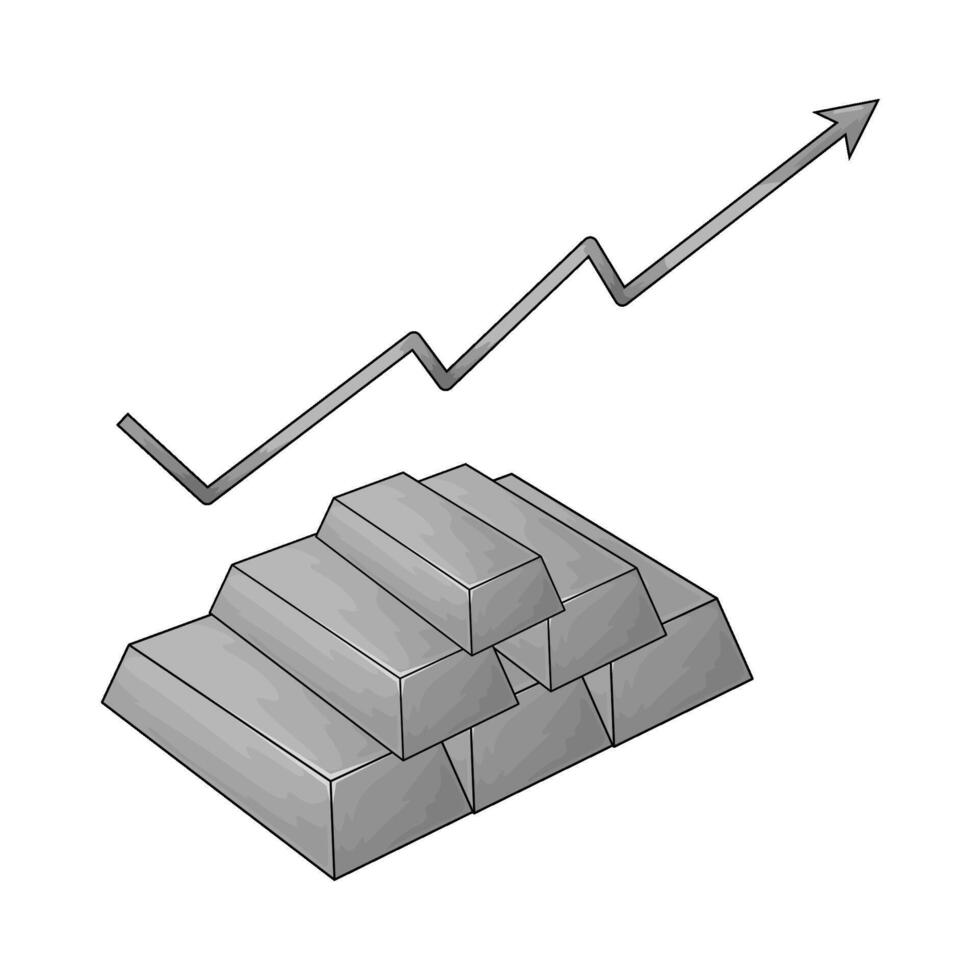illustration of silver bar investment vector