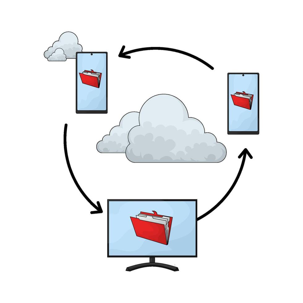 illustration of folder backups vector