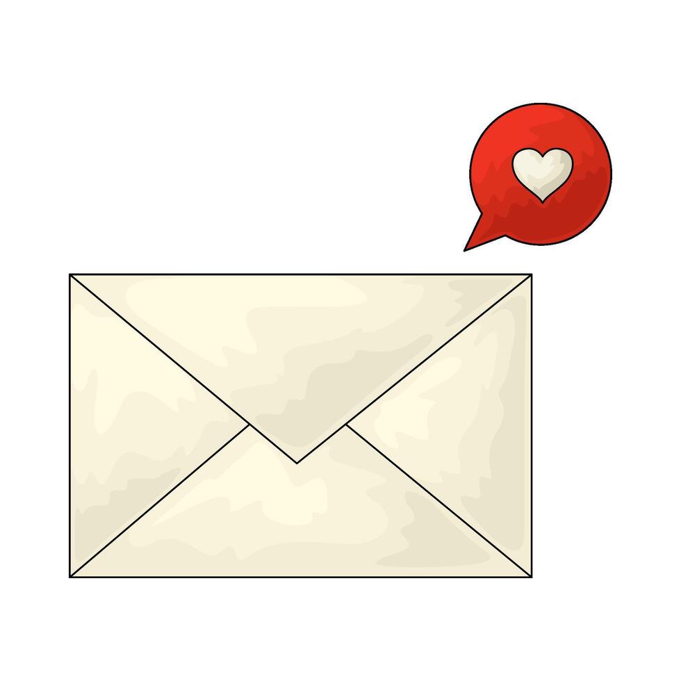 illustration of a love message vector