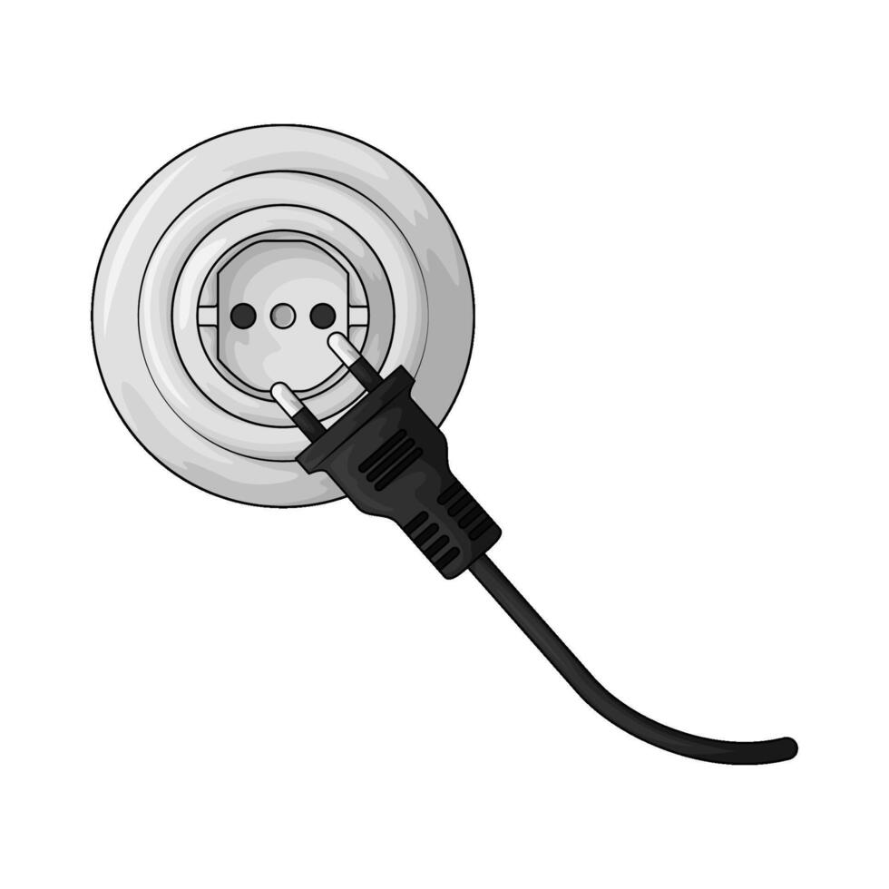 plug with wall socket illustration vector